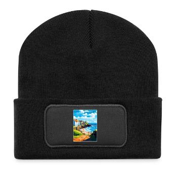 Gorran Haven Angleterre Royaume-Uni Affiche de voyage Souvenir WPA - Beanie recyclé à patch - noir - Devant