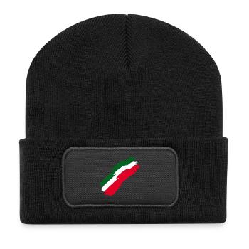 Italien Fahne Farben - Recycelte Patch Beanie - Schwarz - Vorne