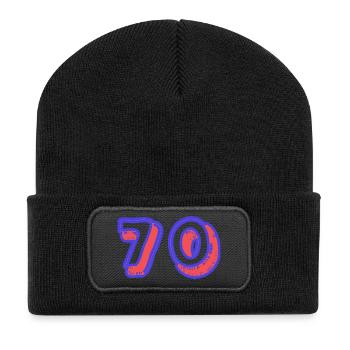 70. 70 ANS. 70e ANNIVERSAIRE. ANNIVERSAIRE 70 ANS. - Beanie recyclé à patch - noir - Devant