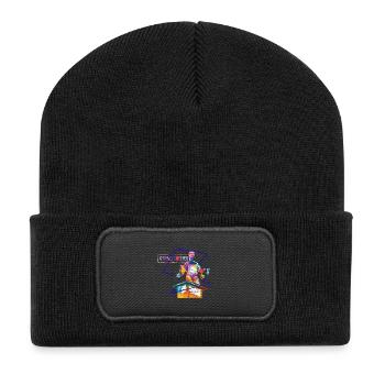 Flinker Schornsteinfeger Glücksbringer - Recycelte Patch Beanie - Schwarz - Vorne