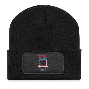 Can't Help Till You Put In A Ticket Tech Support - Recycelte Patch Beanie - Schwarz - Vorne