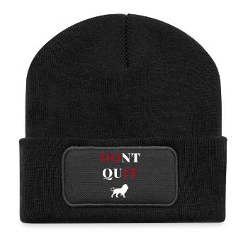 dont quit lion heart - Recycelte Patch Beanie - Schwarz - Vorne