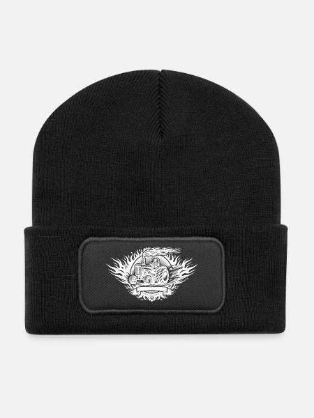 Tractor Pulling Logo - Recycelte Patch Beanie - Schwarz