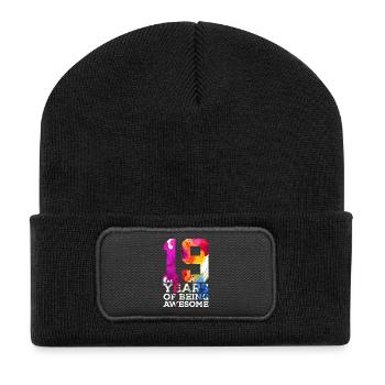 19 YEARS OF BEING AWESOME 19TH BIRTHDAY - Recycled Patch Beanie - black - Front