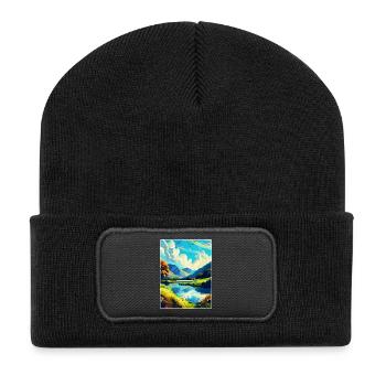 Lake District England Uk Vintage Travel Poster WPA - Recycled Patch Beanie - black - Front
