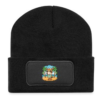 Okapi Funny Cartoon Summer Beach Sunglasses - Recycled Patch Beanie - black - Front