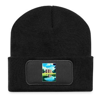 Attingham Park Shropshire Reiseposter Souvenir - Recycelte Patch Beanie - Schwarz - Vorne