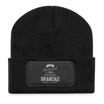 I'm Not Retired I'm a Professional Grandad - Recycled Patch Beanie - black - Front
