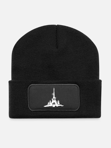 WEIHNACHTEN EIFFEL TOUR 2,Eiffelturm paris - Recycelte Patch Beanie - Schwarz