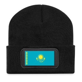 Kasachstan - Recycelte Patch Beanie - Schwarz - Vorne