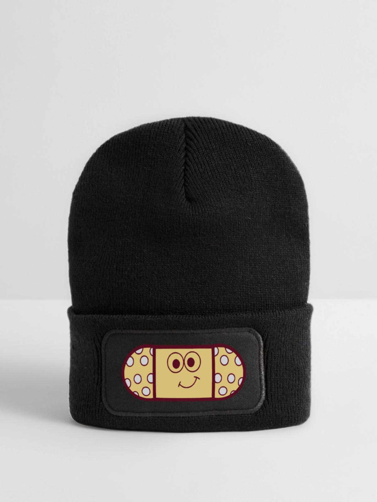 Pflaster - Recycelte Patch Beanie - Schwarz - Vorne