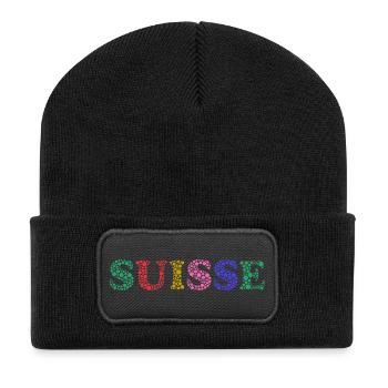 SWITZERLAND. COUNTRY - Recycled Patch Beanie - black - Front