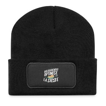 Biologiquement Optimisé Pour La Sieste - Beanie recyclé à patch - noir - Devant