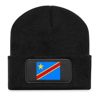Kongo - Recycelte Patch Beanie - Schwarz - Vorne