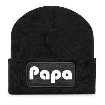 PAPA. VATERTAG. ALLES GUTE ZUM GEBURTSTAG, PAPA. ALLES GUTE ZUM GEBURTSTAG - Recycelte Patch Beanie - Schwarz - Vorne