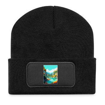 Peneda Geres Nationalpark Portugal Reiseplakat - Recycelte Patch Beanie - Schwarz - Vorne