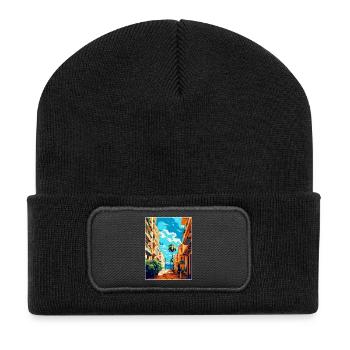 Malaga Espagne Affiche de voyage vintage WPA Souvenir - Beanie recyclé à patch - noir - Devant