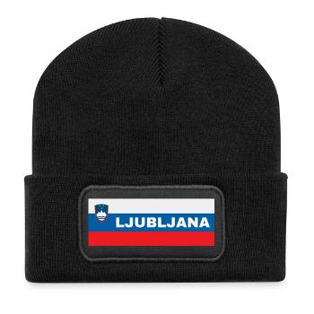 Ljubljana City dans le drapeau slovène - Beanie recyclé à patch - noir - Devant