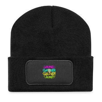 Gamer - Recycelte Patch Beanie - Schwarz - Vorne