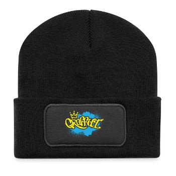 Grafitti Kind Sprayer - Recycelte Patch Beanie - Schwarz - Vorne
