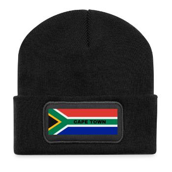 Le Cap dans le drapeau sud-africain - Beanie recyclé à patch - noir - Devant