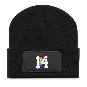NUMMER 14 BASKETBALL 14. GEBURTSTAG - Recycelte Patch Beanie - Schwarz - Vorne