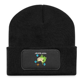 Australien - Recycelte Patch Beanie - Schwarz - Vorne