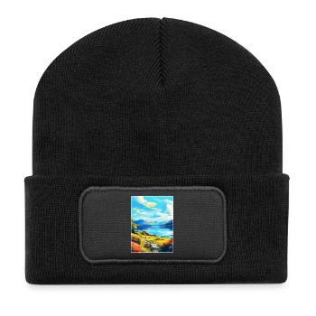 Loch Lomond National Park Travel Poster Souvenir - Recycled Patch Beanie - black - Front