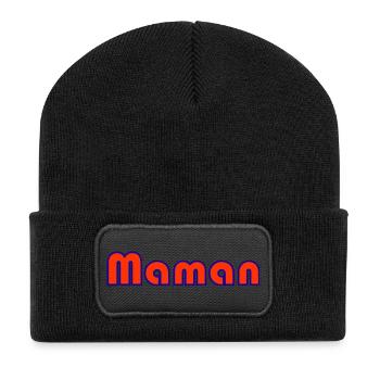 MAMA. MUTTERTAG. ALLES GUTE ZUM GEBURTSTAG MAMA. ICH LIEBE DICH - Recycelte Patch Beanie - Schwarz - Vorne