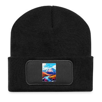 Ben Nevis Scotland Uk Travel Poster Souvenir WPA - Recycled Patch Beanie - black - Front