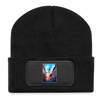 Weimar Germany Vintage Travel Poster Souvenir WPA - Recycled Patch Beanie - black - Front