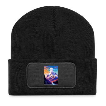 Mont Blanc Mountain Europe Vintage Travel Poster - Recycled Patch Beanie - black - Front