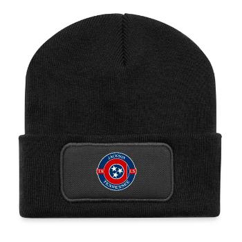 Jackson Tennessee Flagge USA Reise Souvenir Abzeichen - Recycelte Patch Beanie - Schwarz - Vorne