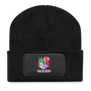 Eishockey - Recycelte Patch Beanie - Schwarz - Vorne