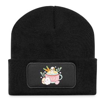 BOW Oster-Chibi-Pokal - Recycelte Patch Beanie - Schwarz - Vorne