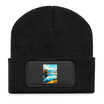 Ullswater Lake District Travel Poster Souvenir WPA - Recycled Patch Beanie - black - Front