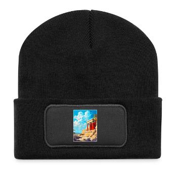 Knossos Palace Greece Vintage Travel Poster WPA - Recycled Patch Beanie - black - Front
