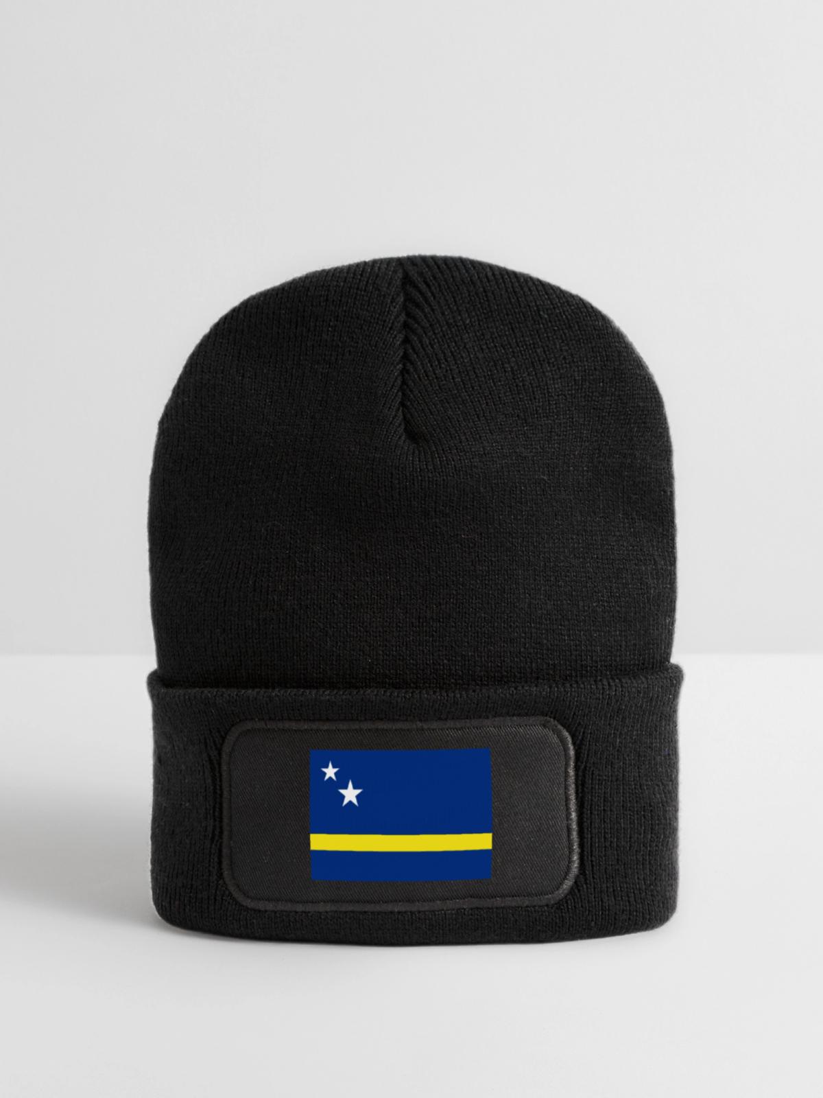 Curacao - Recycelte Patch Beanie - Schwarz - Vorne