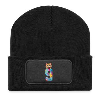 9 ANS CHAT 9ÈME ANNIVERSAIRE - Beanie recyclé à patch - noir - Devant