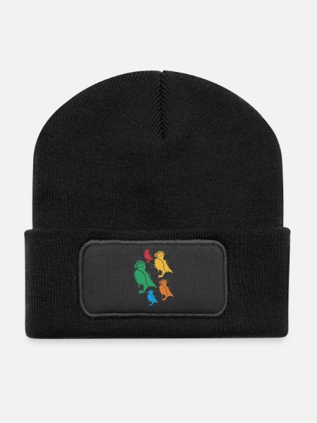 Papageitaucher Puffins Mädchen Kinder Puffin - Recycelte Patch Beanie - Schwarz