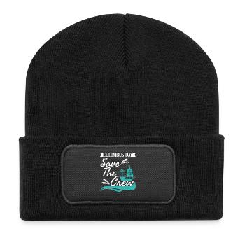 Columbus Day Seefahrer Schiff Christoph Kolumbus - Recycelte Patch Beanie - Schwarz - Vorne