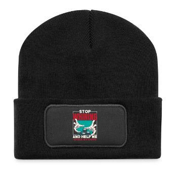 Hör auf zu jammern und hilf mir, meine Chips zu st - Recycelte Patch Beanie - Schwarz - Vorne