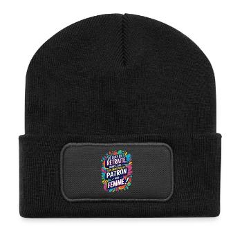 Retraite: Nouveau Patron Ma Femme - Beanie recyclé à patch - noir - Devant