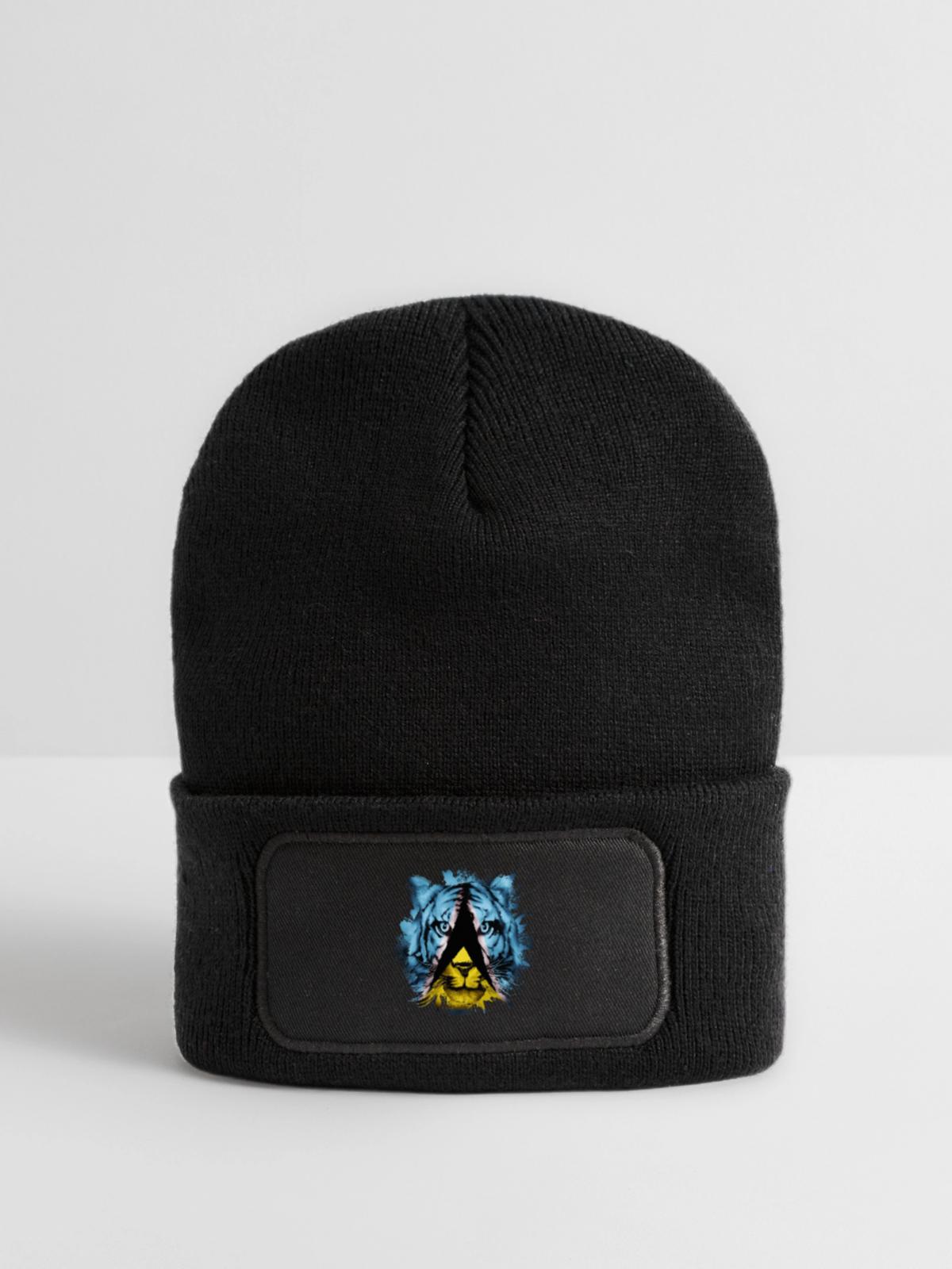 St. Lucia - Recycelte Patch Beanie - Schwarz - Vorne