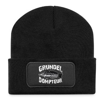 Ich fische Grundeln - Recycelte Patch Beanie - Schwarz - Vorne
