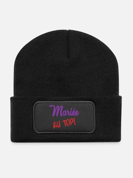 EVJF. MARIEE. TEAM. TEAM MARIEE. FUTURE MARIEE - Beanie recyclé à patch - noir