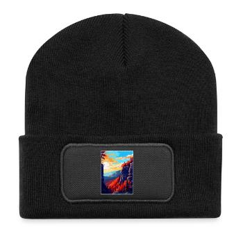 Nationalpark Böhmische Schweiz Tschechische Republik - Recycelte Patch Beanie - Schwarz - Vorne