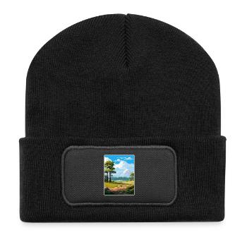 Wald Von Fontainebleau Nationalpark Souvenir - Recycelte Patch Beanie - Schwarz - Vorne