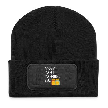 Sorry. Geht nicht. Einmachen. Tschüss. Konserviere - Recycelte Patch Beanie - Schwarz - Vorne