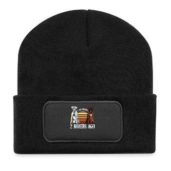 Boxer Hund Lustige Sprüche Hundehalter Geschenk - Recycelte Patch Beanie - Schwarz - Vorne